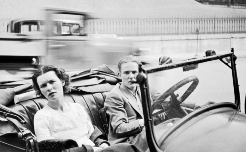 Parked Car, Small Town Main Street