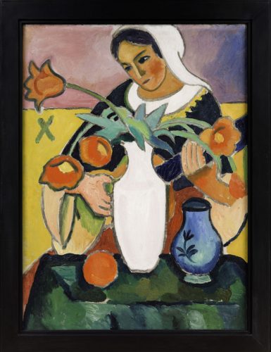 Macke- Mujer tocando el laúd