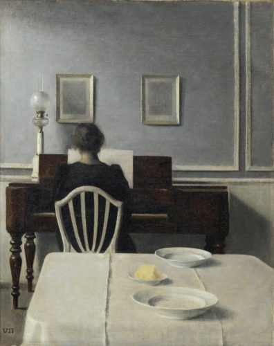 Interior con mujer al piano, Strandgade