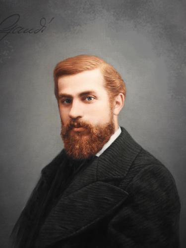 Retrato de Gaudí joven