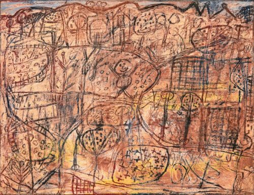 Jean Dubuffet, La alegría de vivir (Paisaje amarillo…)